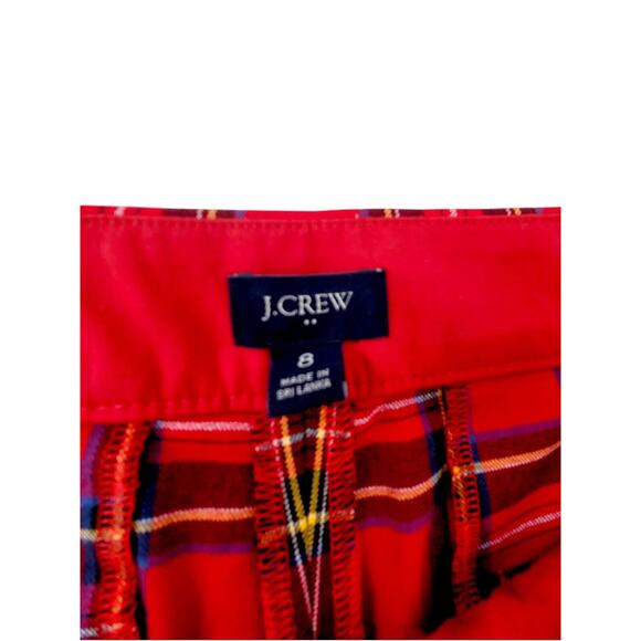 J.Crew Women’s Size 8 Tartan Plaid Crop Pants | Holiday Ready Red Plaid Straight - Picture 5 of 8
